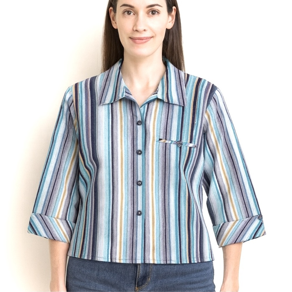 Allison Daley multicolor‎ striped 3/4 sleeved top